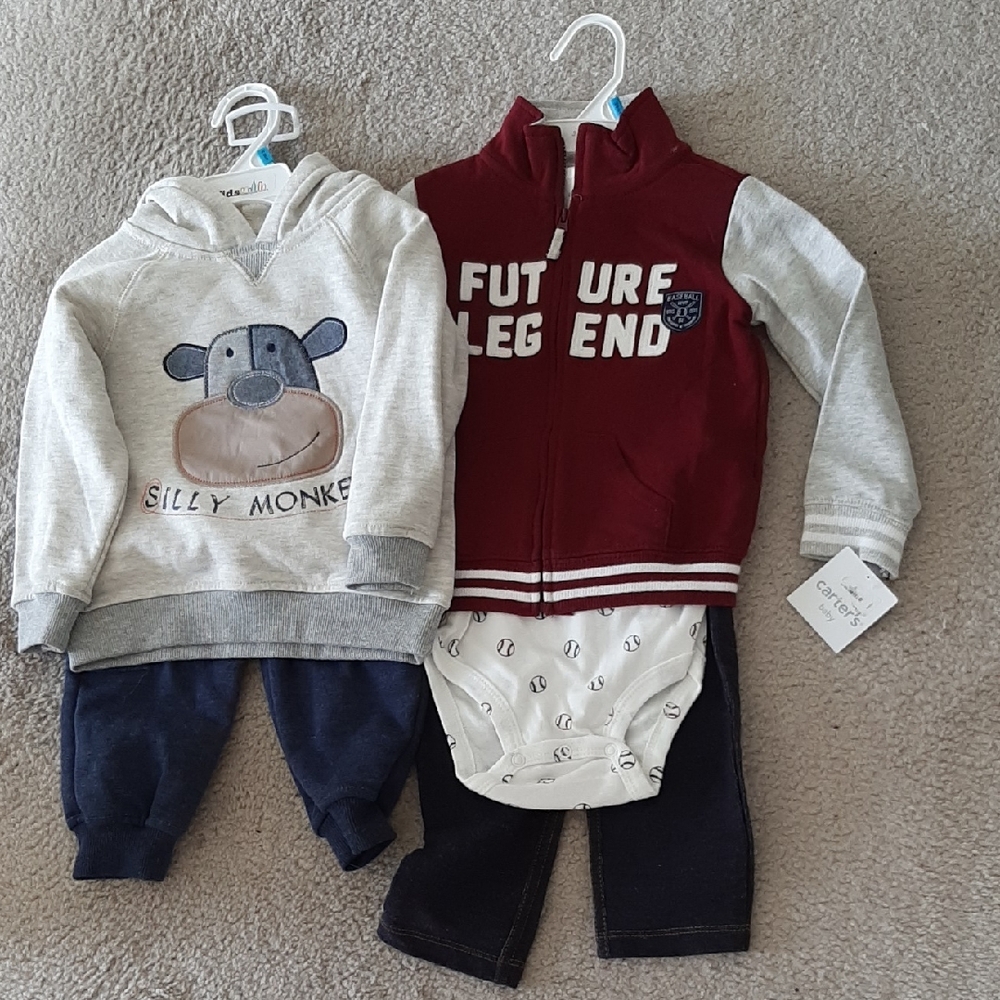 24 Months NWT Outfits..Carters 3 Piece And Kids Headquarters 2 Piece